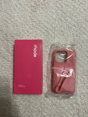 RHODE Pink Silicone Lip Strap Phone Case